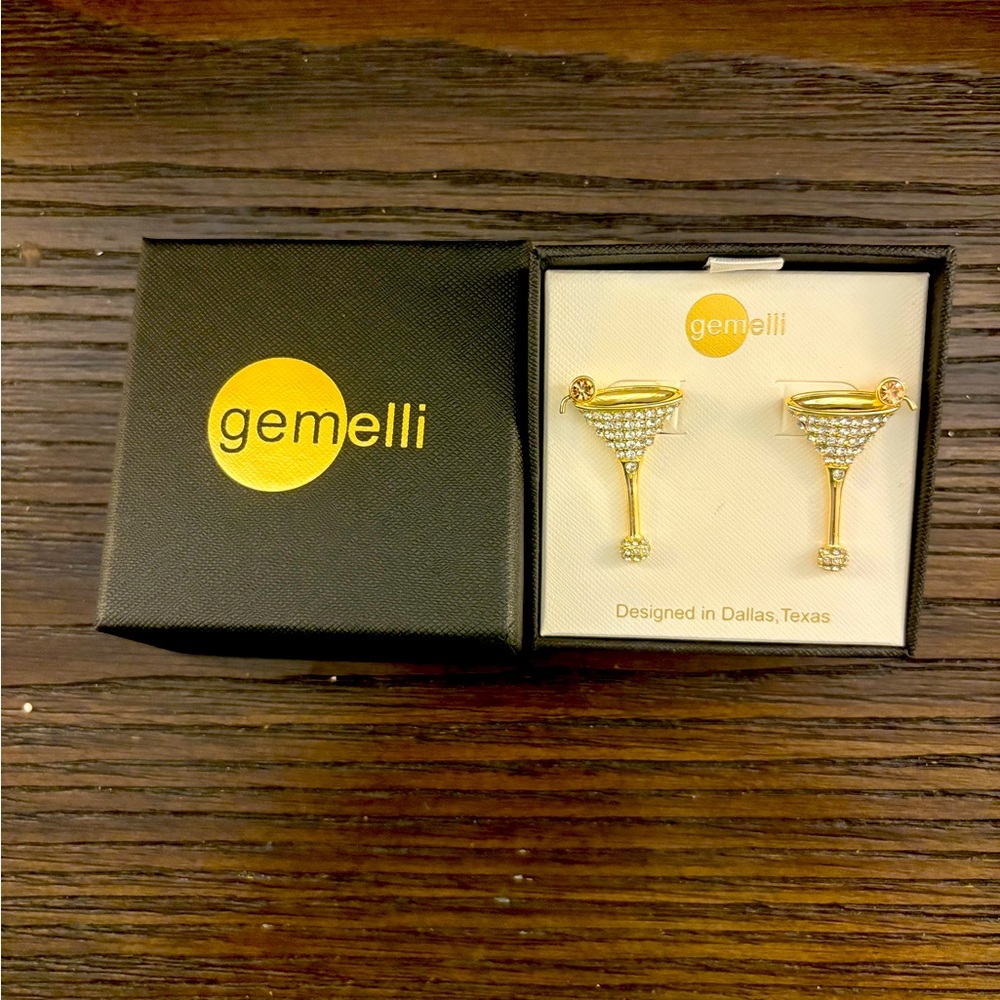 NEW Gemelli Martini Glass Earrings